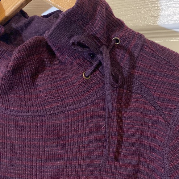 prAna Kelland Sweater Dress Wool Blend Mock Neck Women’s Burgundy - Picture 3 of 6